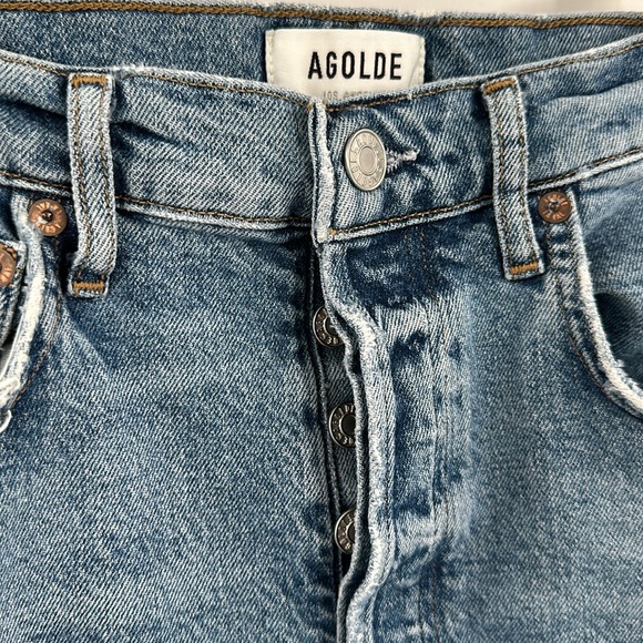 Agolde Riley High Rise Straight Crop in Cove 26 - Picture 6 of 9